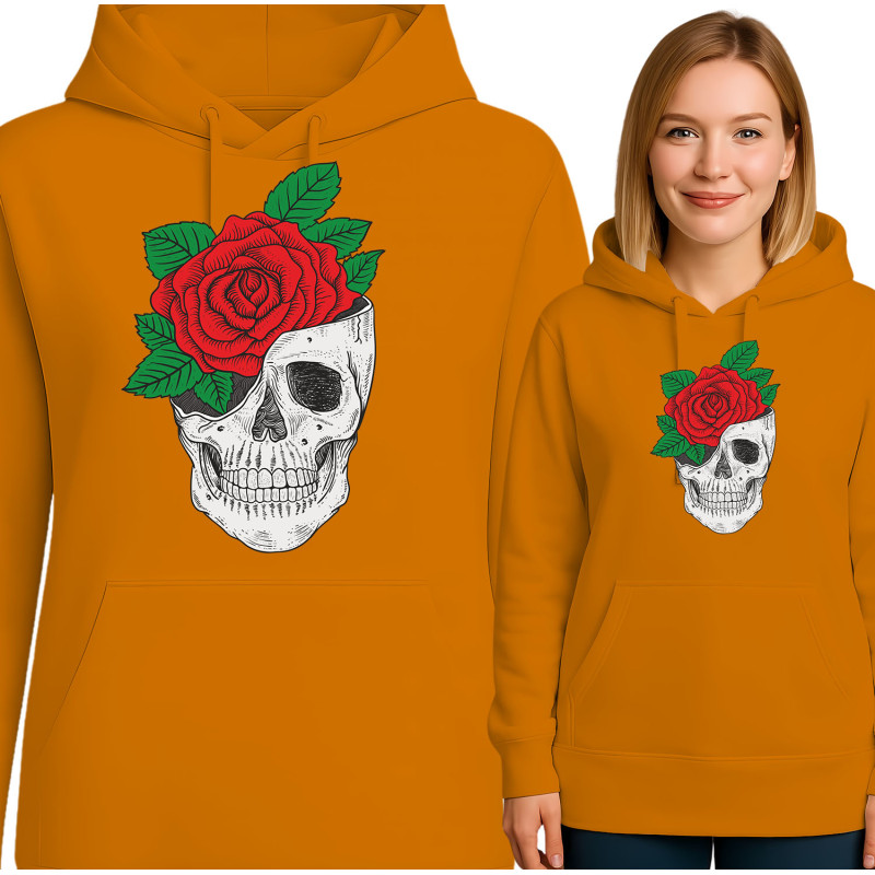 Stijlvolle Hoodie met Schedel en Bloemontwerp