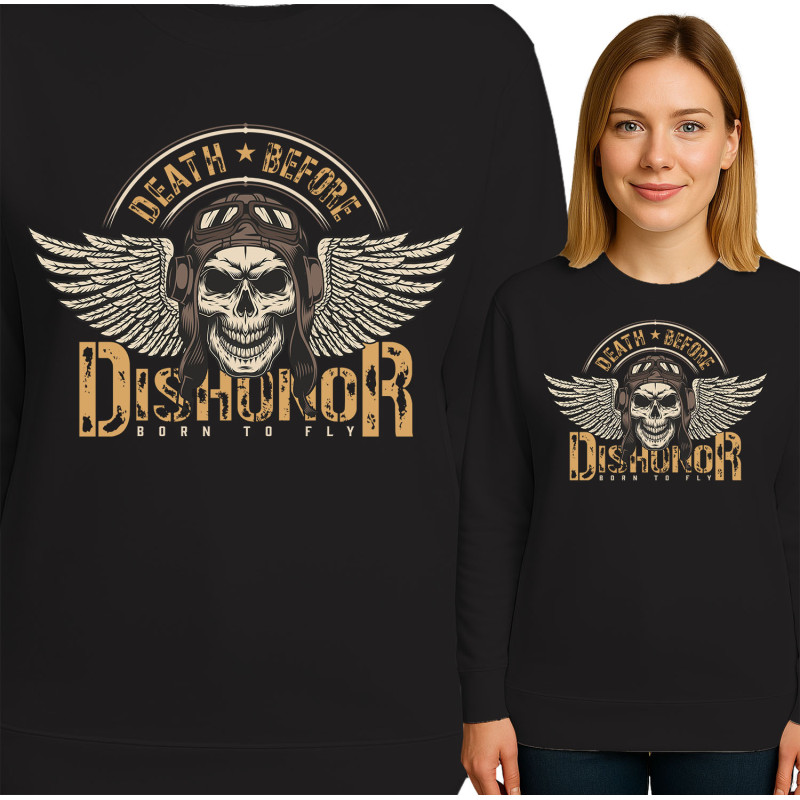 Bluza damska 'Czaszką Pilota - Urodzony, by Latać'