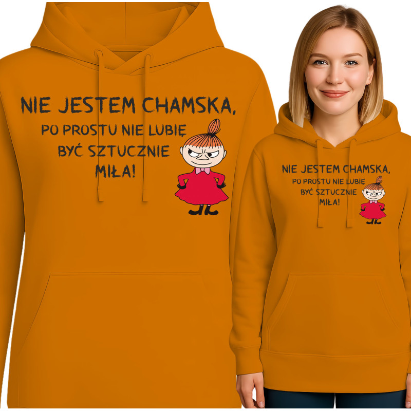 Bluza damska 'NIE JESTEM CHAMSKA, PO PROSTU NIE LUIME BYĆ SZTUCZNIE MILA!'