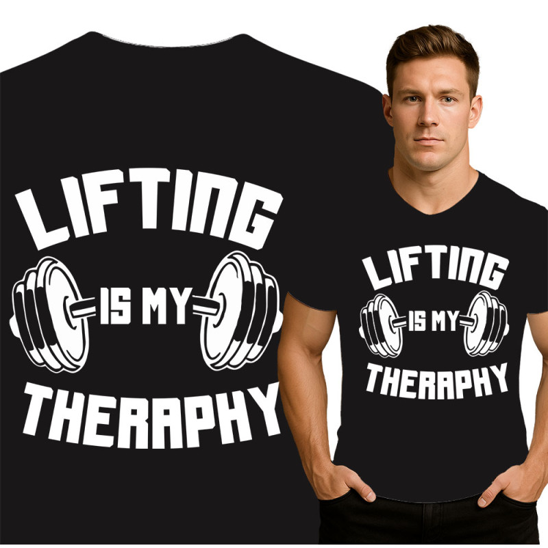 'Lifting is My Therapy' T-shirt - Perfect voor Fitnessliefhebbers