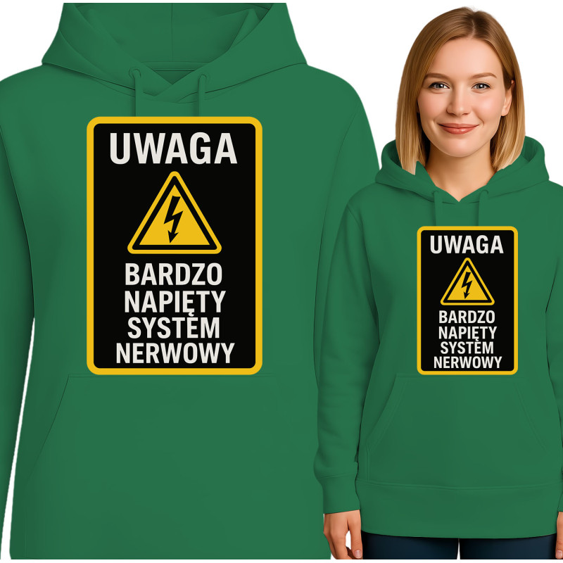 Waarschuwing Hoodie - Voorzichtig: Sterk Spanning Zenuwensysteem
