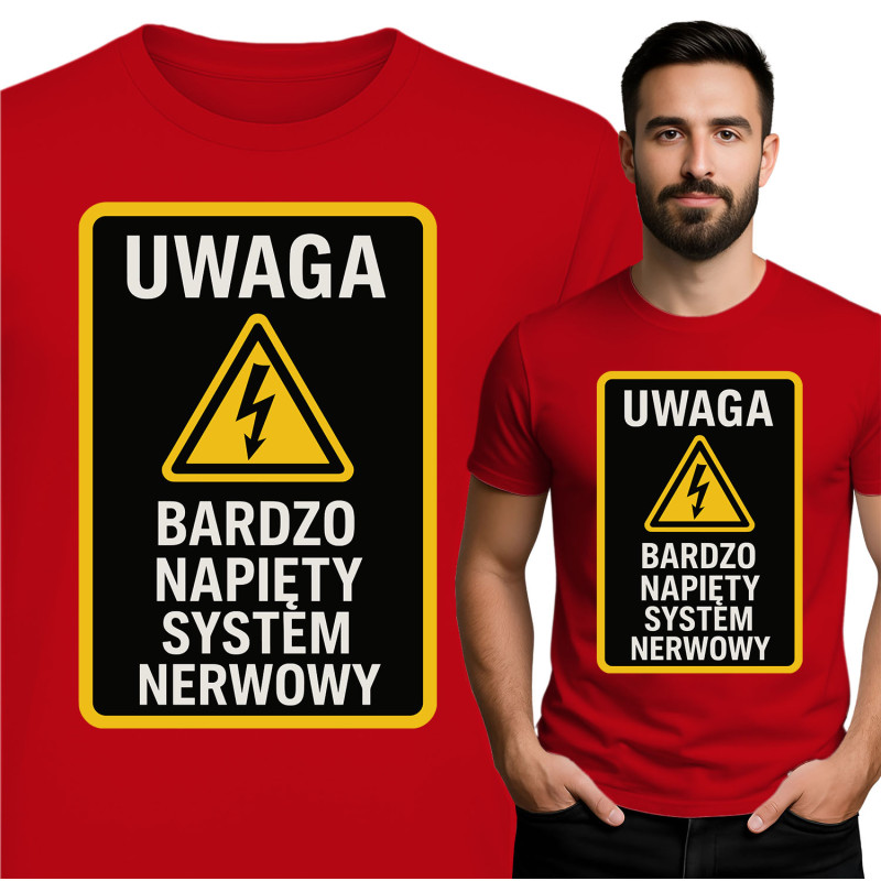 Waarschuwing T-Shirt: Hoge Spanning Zenuwensysteem