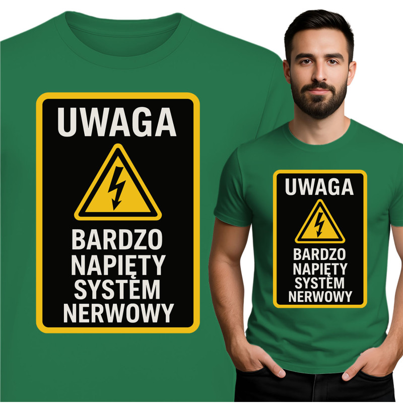 Waarschuwing T-Shirt: Hoge Spanning Zenuwensysteem