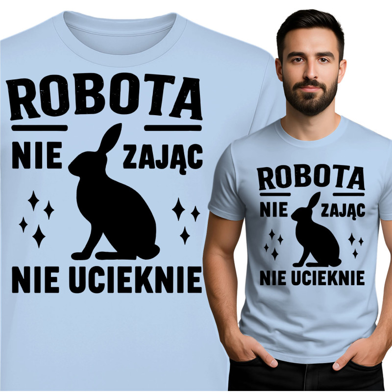 Koszulka męska 'ROBO TA NIE ZAJĄC NIE UCIEKNIE'