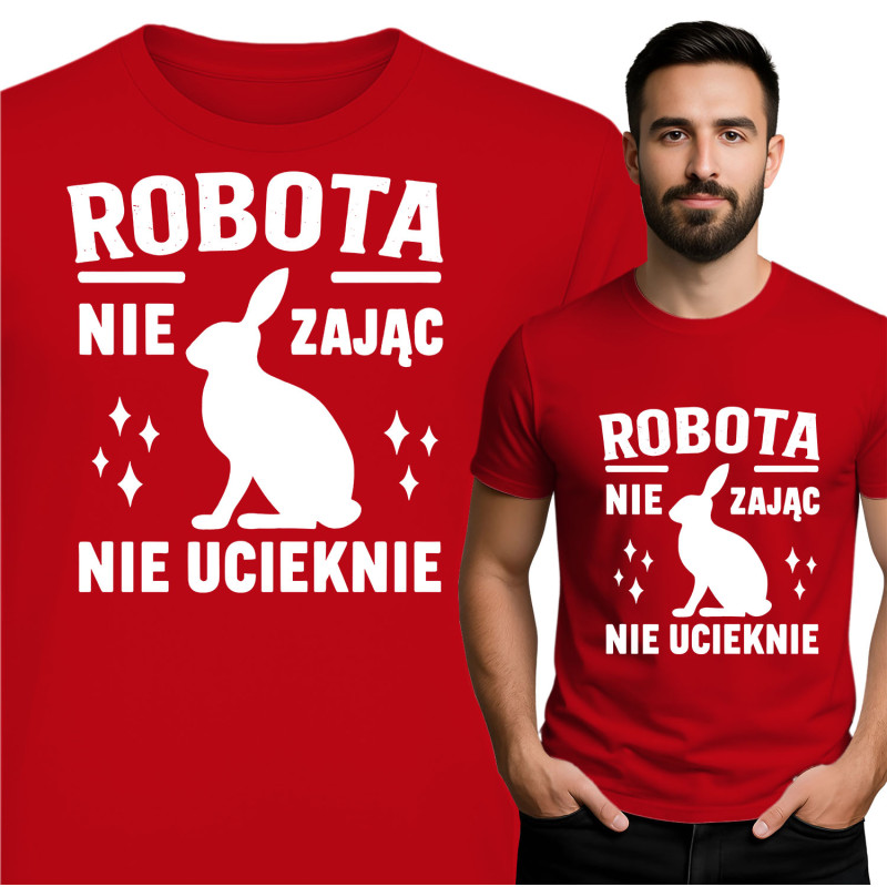 Koszulka męska 'ROBO TA NIE ZAJĄC NIE UCIEKNIE'