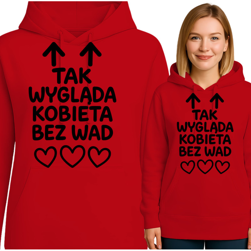 Bluza damska 'TAK WYGLĄDA KOBIETA BEZ WAD'