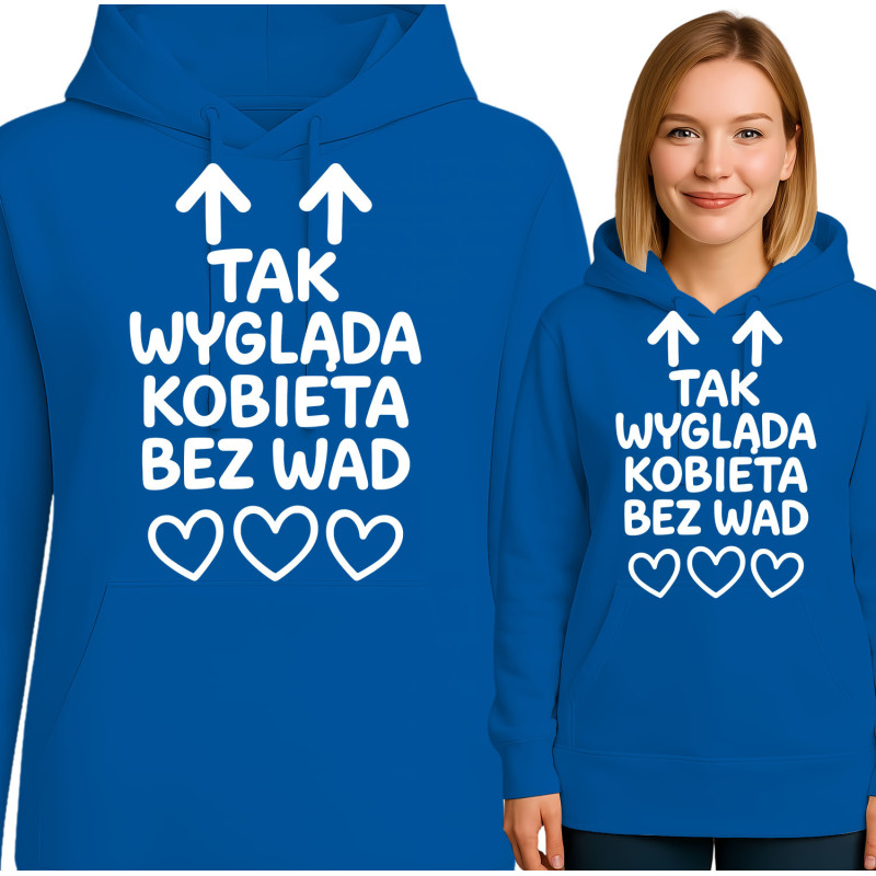 Bluza damska 'TAK WYGLĄDA KOBIETA BEZ WAD'