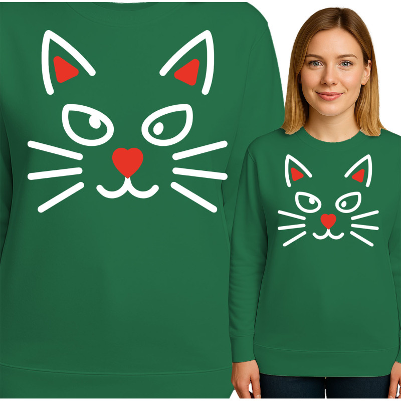 Bluza damska 'kocią twarzą'