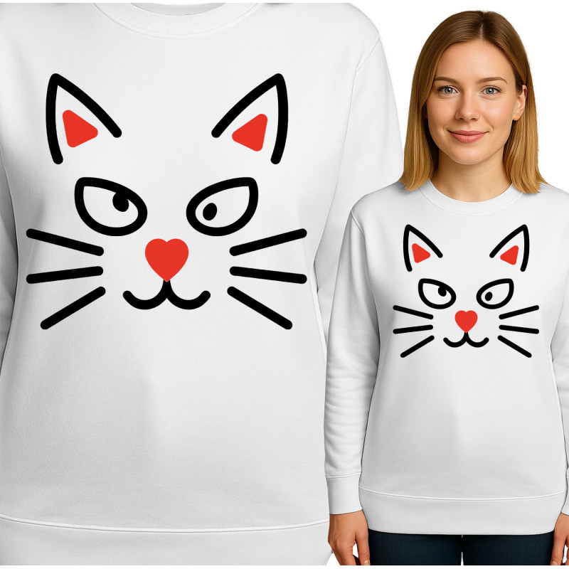 Bluza damska 'kocią twarzą'