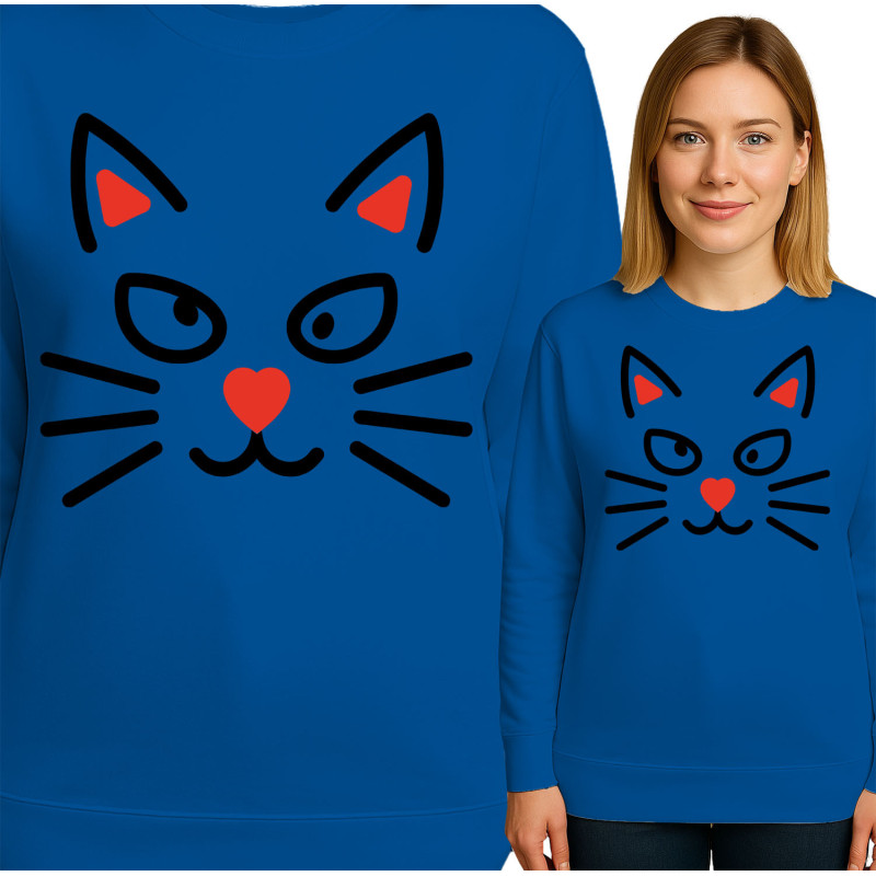 Bluza damska 'kocią twarzą'