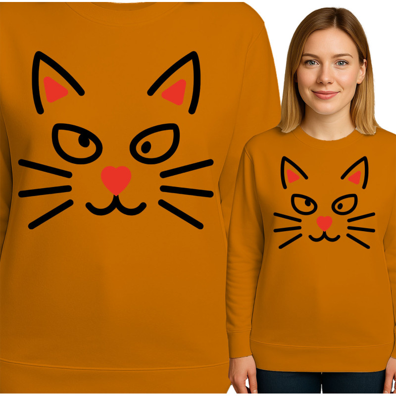 Bluza damska 'kocią twarzą'