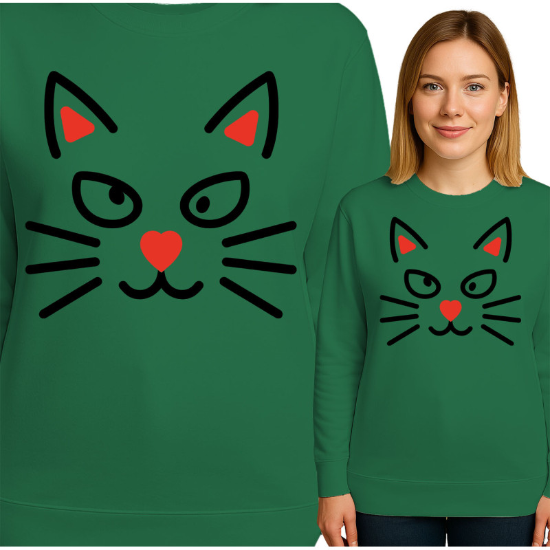 Bluza damska 'kocią twarzą'