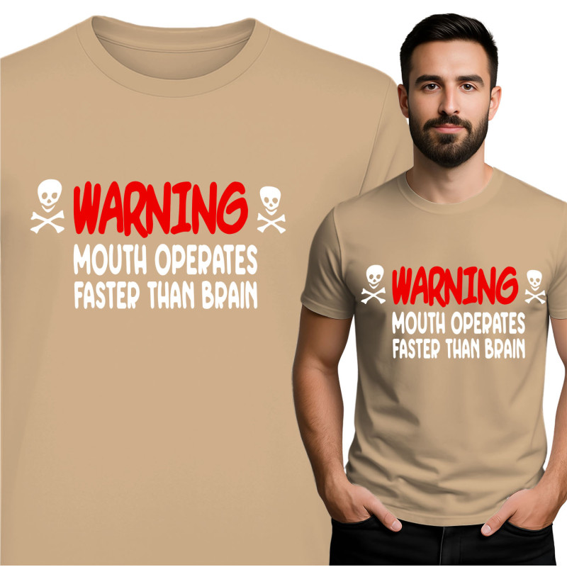 Waarschuwing T-Shirt: Mond Werkt Sneller Dan Brein