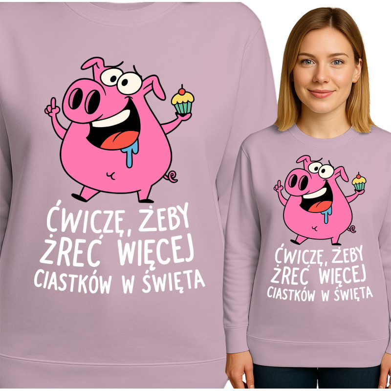 Bluza damska 'Ćwiczę, żeby żreć więcej ciastek w święta'
