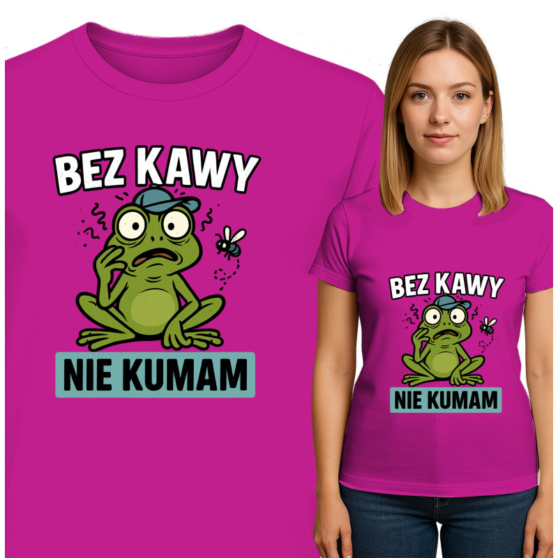 Grappige Kikker T-Shirt - 'Bez Kawy Nie Kumam'