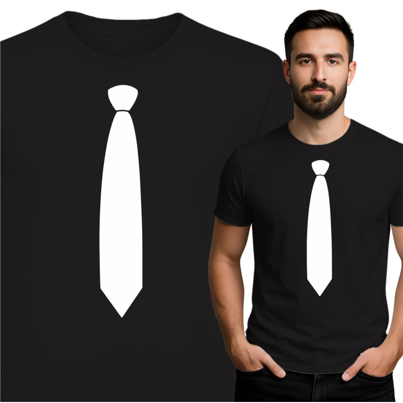 Stijlvol Zwarte Stropdas Graphic T-Shirt