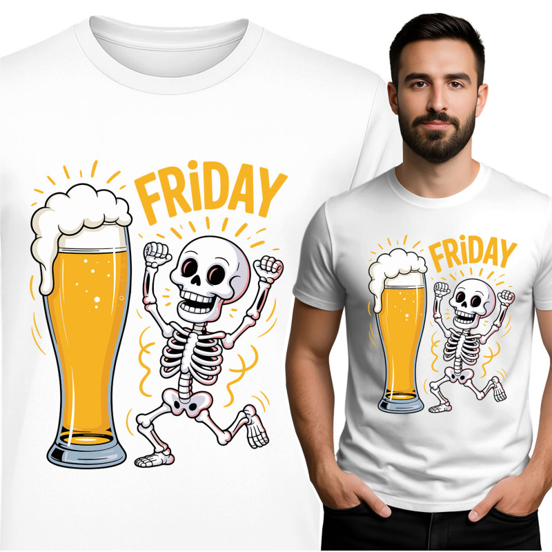 Vrijdag Fun Skelet T-Shirt
