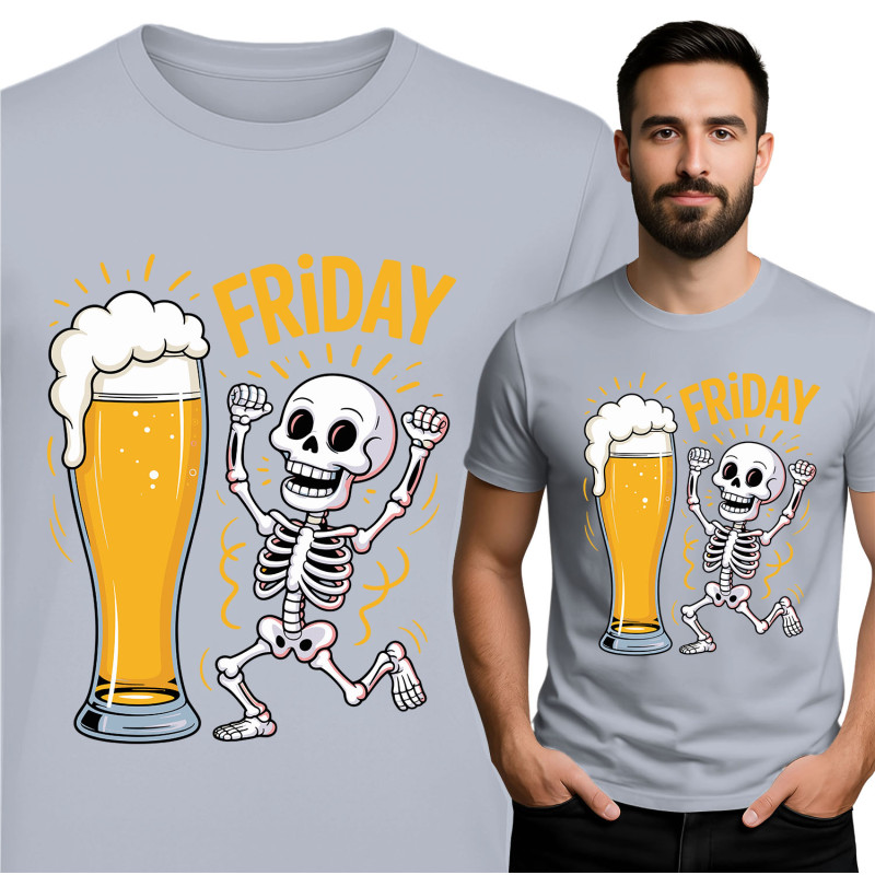 Vrijdag Fun Skelet T-Shirt