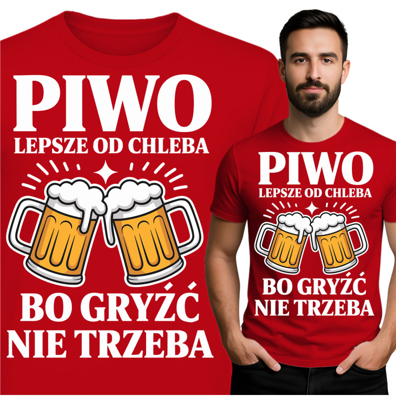 Koszulka męska 'Piwo Lepsze od Chleba'