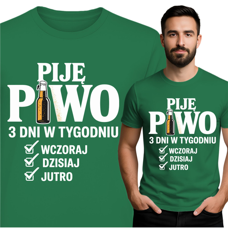 Drink Bier T-Shirt - 3 Dagen per Week
