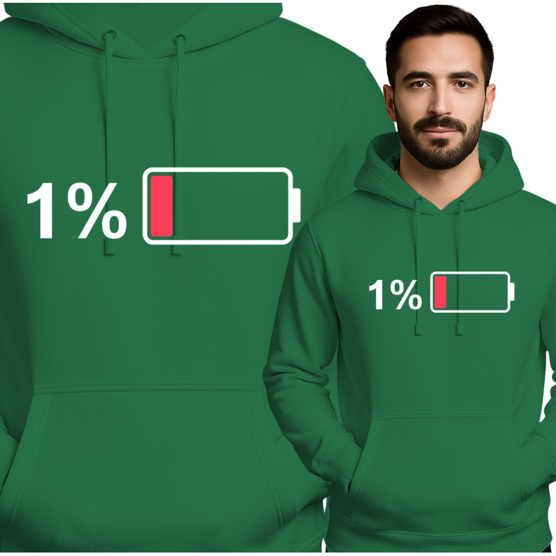 Hoodie met Batterijniveau - 1% Limited Edition