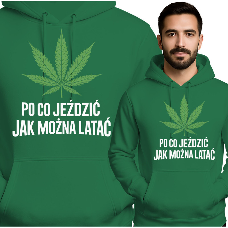 Unieke Rode Hoodie met opvallend cannabisdesign