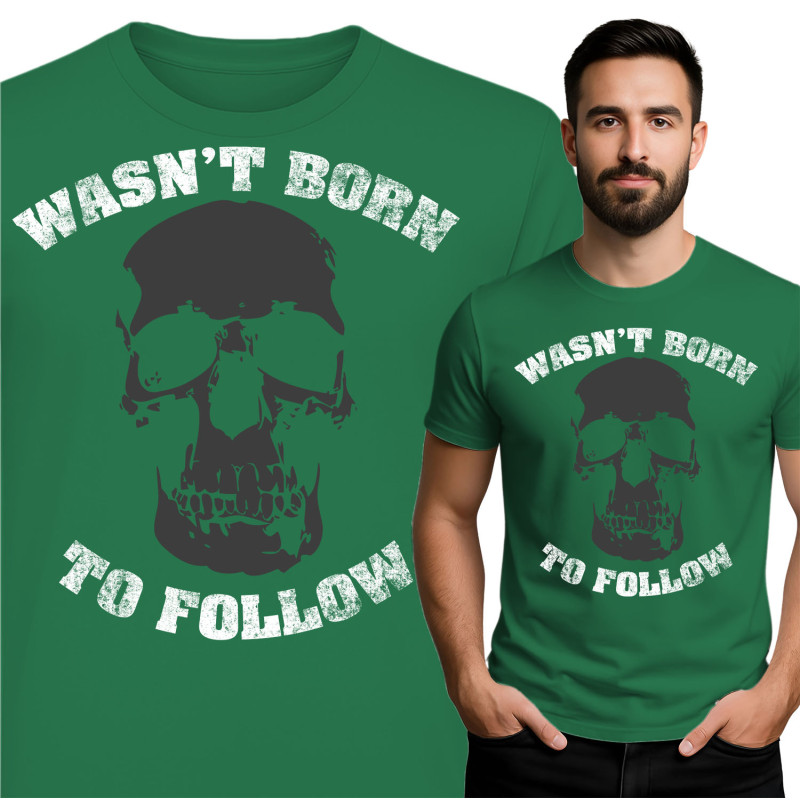 Skull Graphic Tee - Wasn't Born to Follow