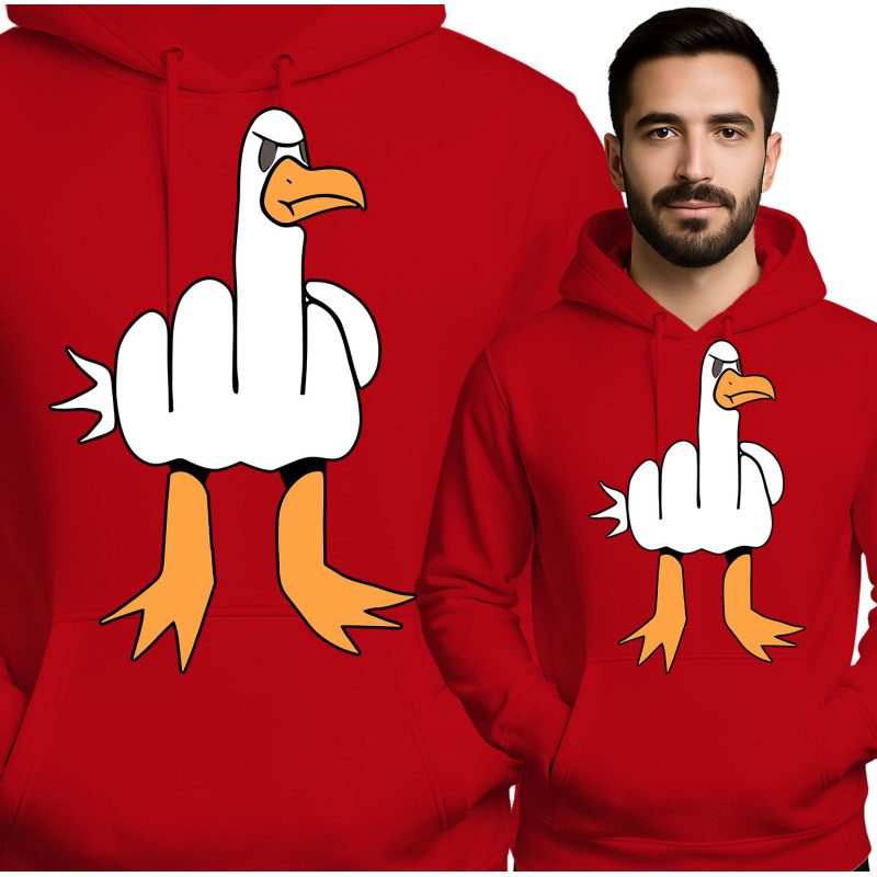Bluza męska 'Śmieszny Nadruk Kaczka Poka Faka'