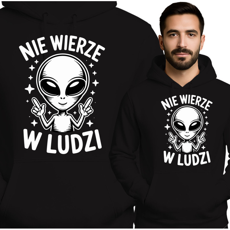 Alien Graphic Hoodie - Vertrouw Mensen Niet