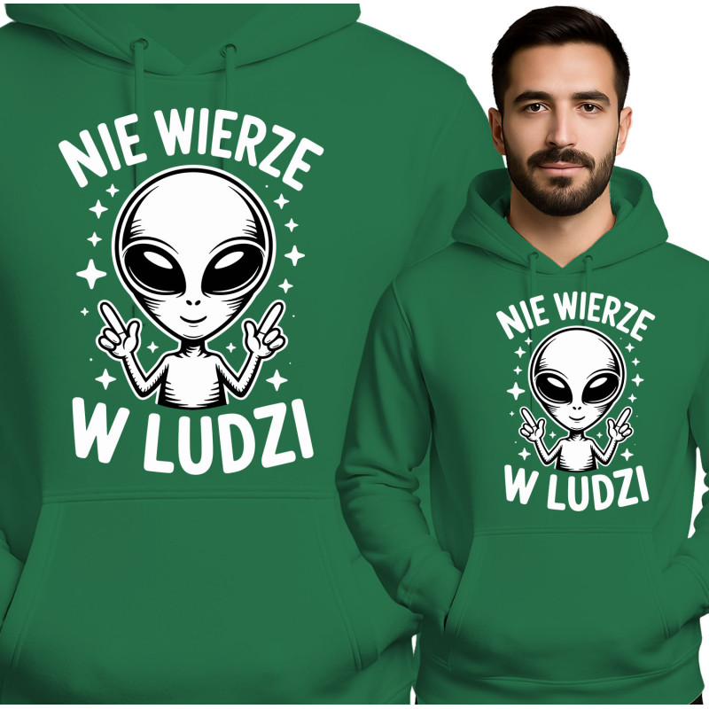 Alien Graphic Hoodie - Vertrouw Mensen Niet