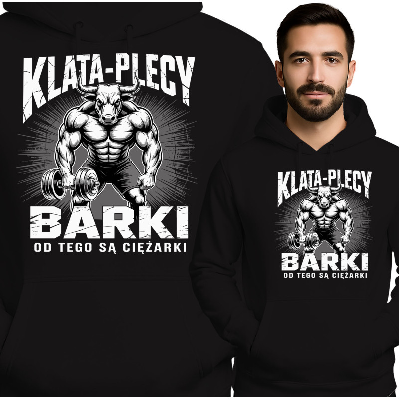 Bluza męska 'Klata-Plecy-Barki – Od Tego Są Ciężarki'