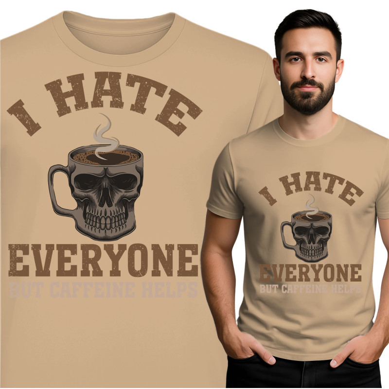 Grappige Skulls Koffie T-Shirt