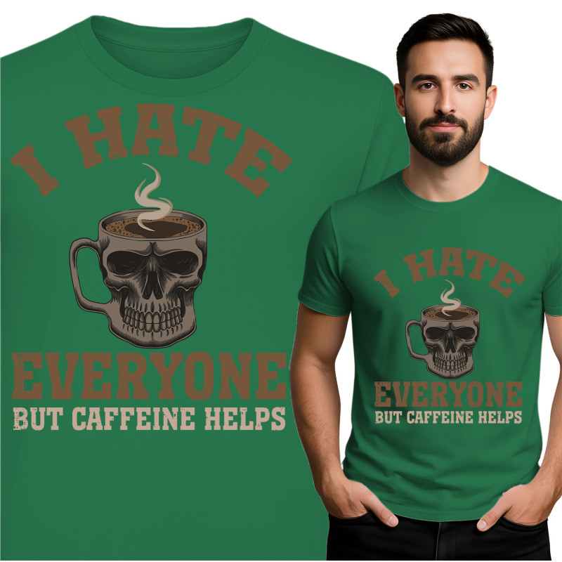Grappige Skulls Koffie T-Shirt