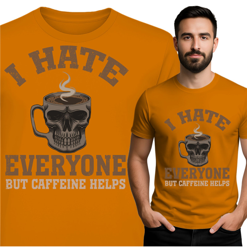 Grappige Skulls Koffie T-Shirt