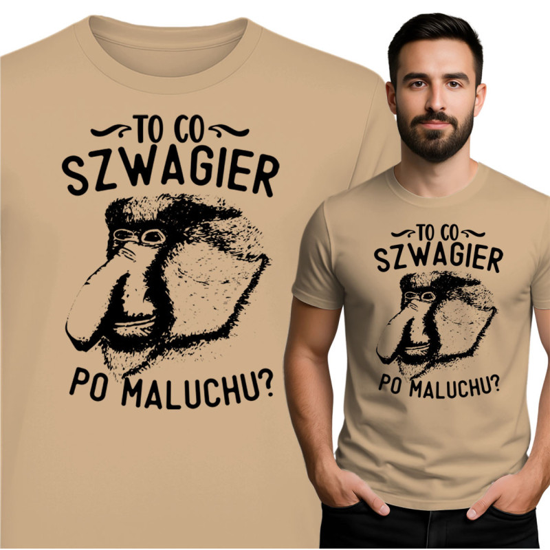 Koszulka „Szwagier po maluchu?” – Zabawna koszulka z Nosaczem