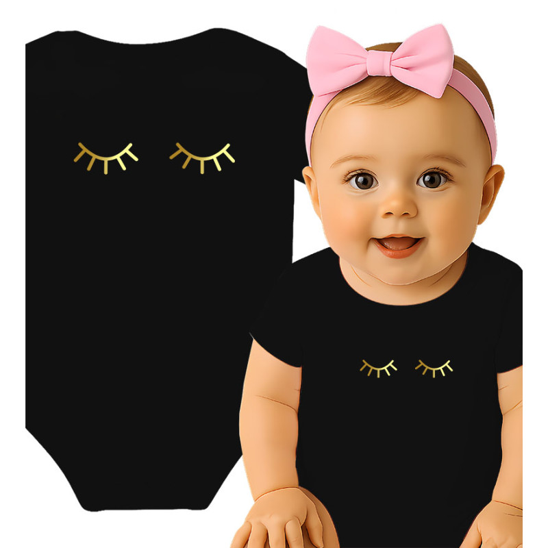 Schattige Babypak met Gouden Wimpers