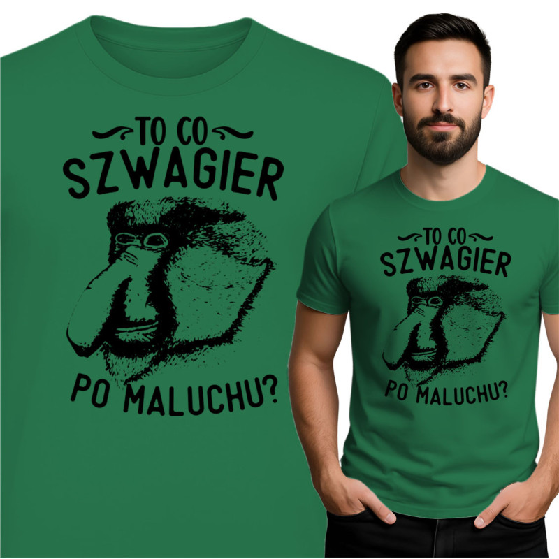 Koszulka „Szwagier po maluchu?” – Zabawna koszulka z Nosaczem
