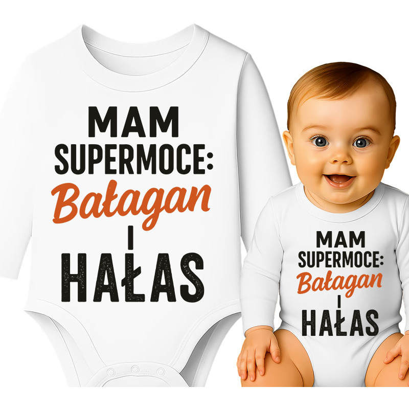 Body dziecęce 'Mam Supermoce: Bałagan i Hałas'