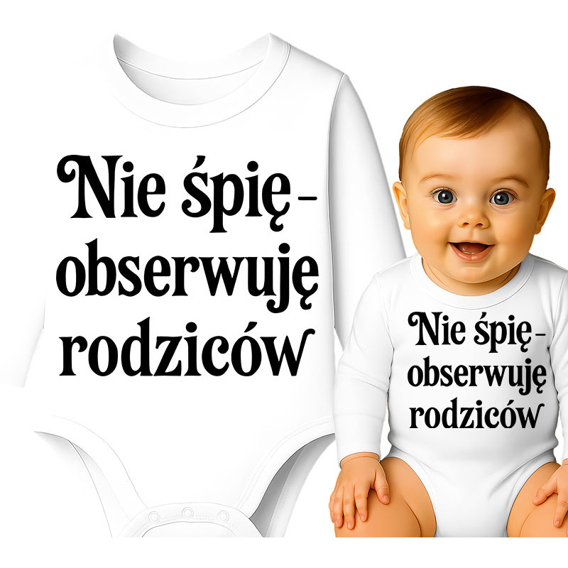 Body dziecęce  'Nie śpię – obserwuję rodziców'