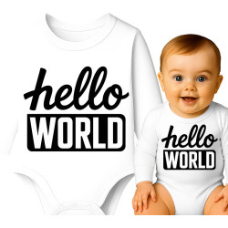 Schattige Hello World Baby Outfit