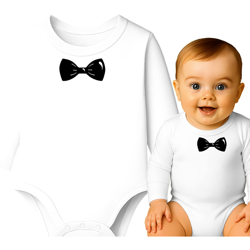 Stylish Baby Bodysuit with Bow Tie Design