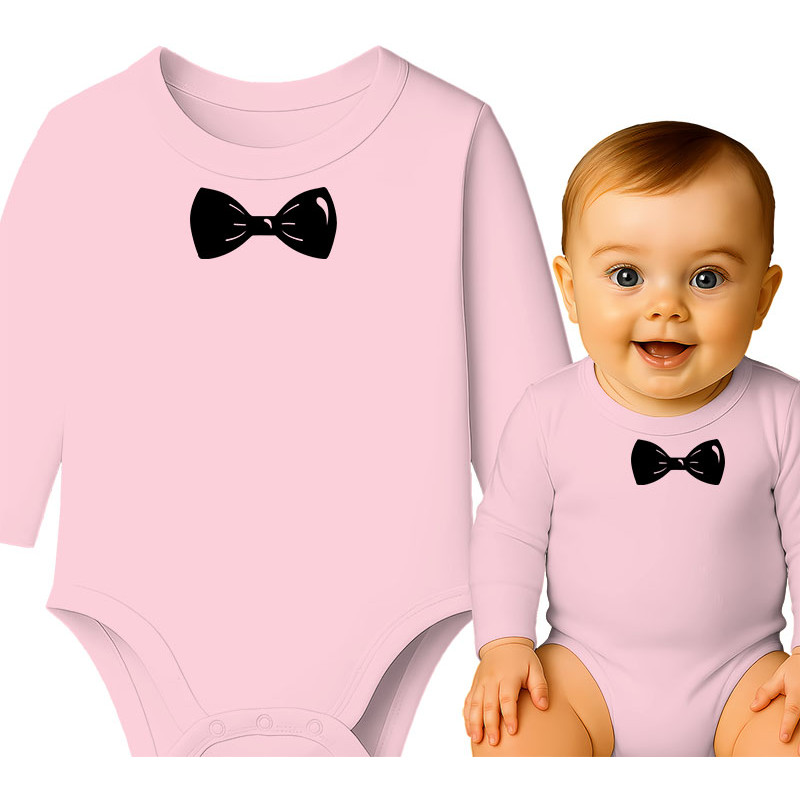 Stylish Baby Bodysuit with Bow Tie Design