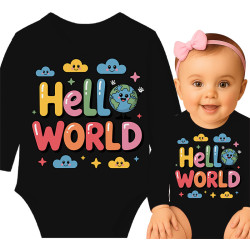 Schattige 'Hello World' Baby Romper