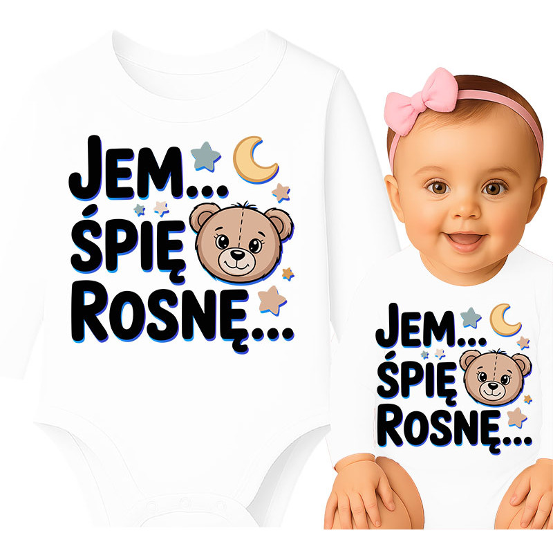 body dziecięce 'Jem… Śpię… Rosnę…'