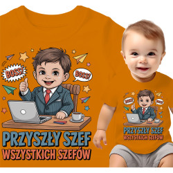 Koszulka dla dzieci 0-2 lata 'Przyszły Szef Wszystkich Szefów'