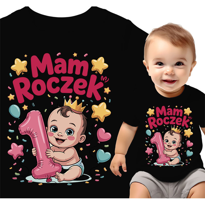 Eerste Verjaardag 'Mam Roczek' T-Shirt voor Baby