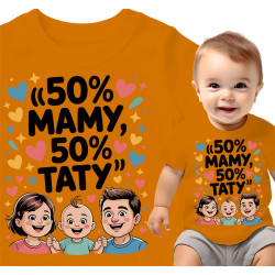 Koszulka dla dzieci 0-2 lata '50% Mamy, 50% Taty'
