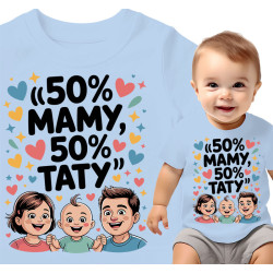 Koszulka dla dzieci 0-2 lata '50% Mamy, 50% Taty'