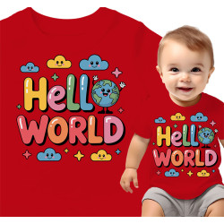 Leuke Baby T-Shirt met 'Hello World' Ontwerp