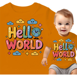 Koszulka dla dzieci 0-2 'Hello World'
